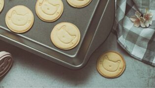 Gebackene Kekse für Katzen.