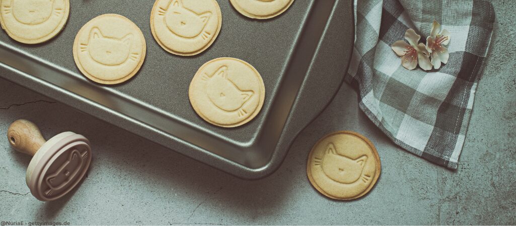 Gebackene Kekse für Katzen.